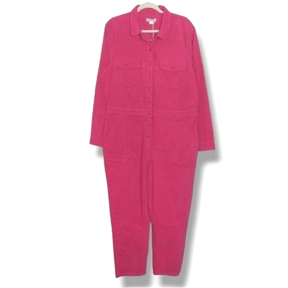 Outerknown Lou Corduroy Jumpsuit in Pink $188 Small - Picture 4 of 7
